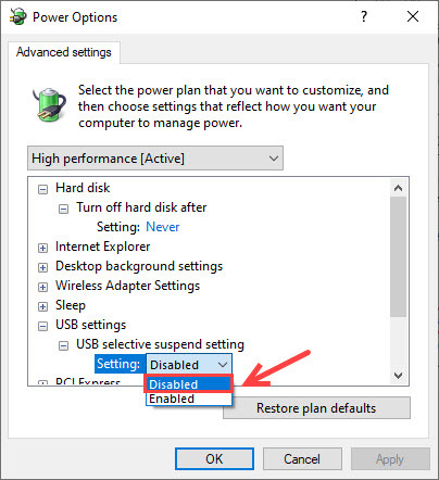 usb suspend disabled