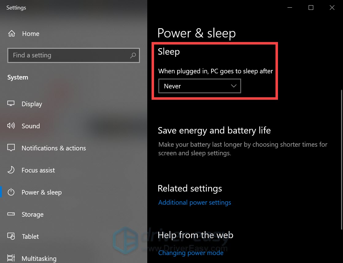 how to turn off sleep mode