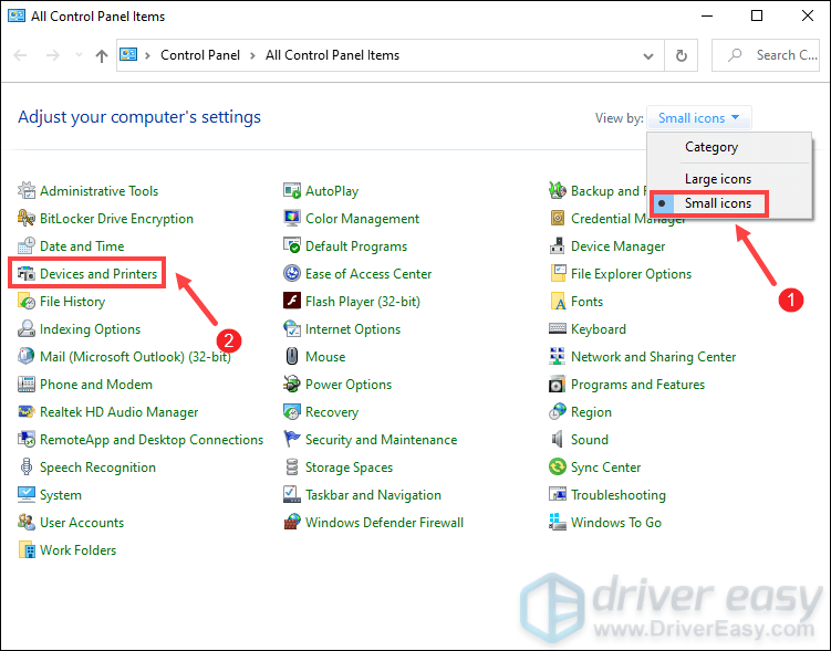 set Canon printer as the default printer